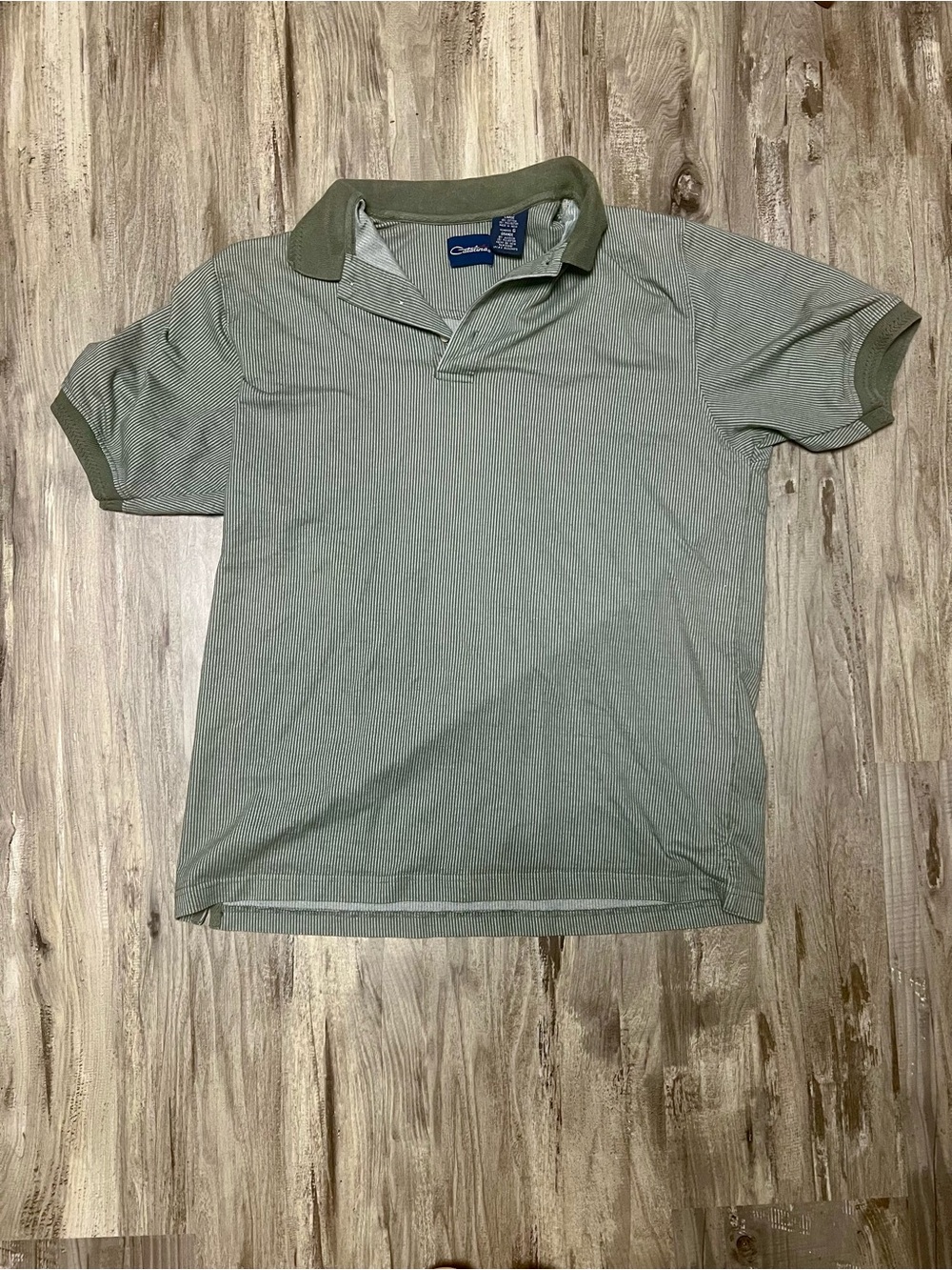 Catalina Olive Green Stripe Polo Golf Shirt